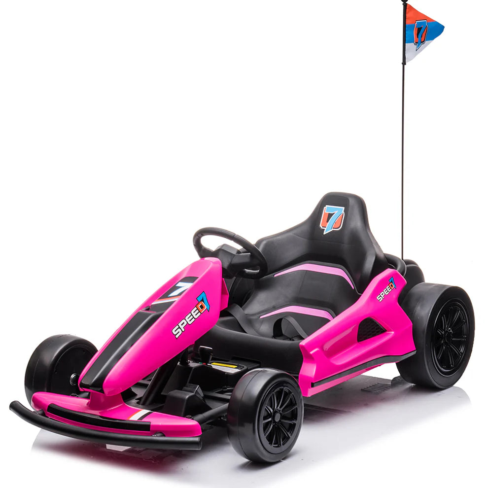 Go-Kart Eléctrico Infantil TREKCAR 24V con Función DRIFT Color Rosa – Edición Estándar y Premium