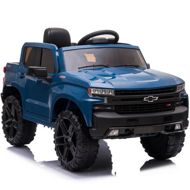 Camioneta Eléctrica Infantil Chevrolet Silverado Trail Boss 12V con Control Remoto Azul – Edición Estándar y Premium
