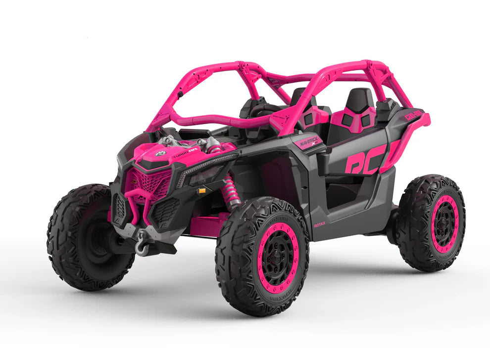 Carro Eléctrico Infantil Can-Am Maverick X3 24V Rosa Chicle – Buggy de 2 Plazas con Control Remoto