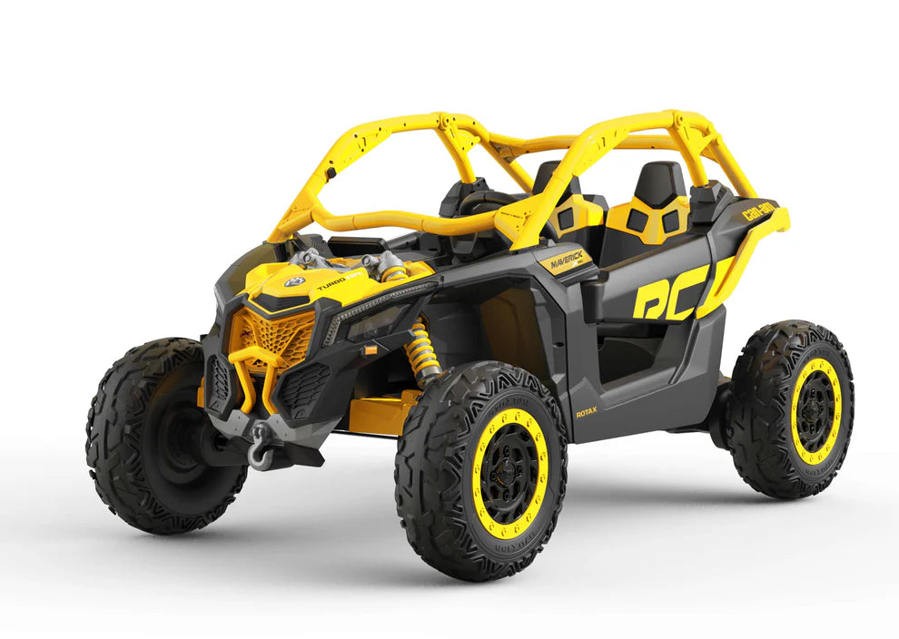 Carro Eléctrico Infantil Can-Am Maverick X3 24V Amarillo – Buggy de 2 Plazas con Control Remoto