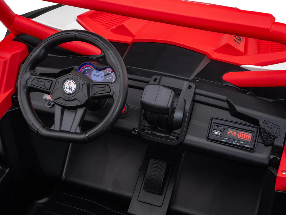 24V Ridington Max-R Buggy Todo Terreno 4x4 con Control Remoto – Rojo/Blanco