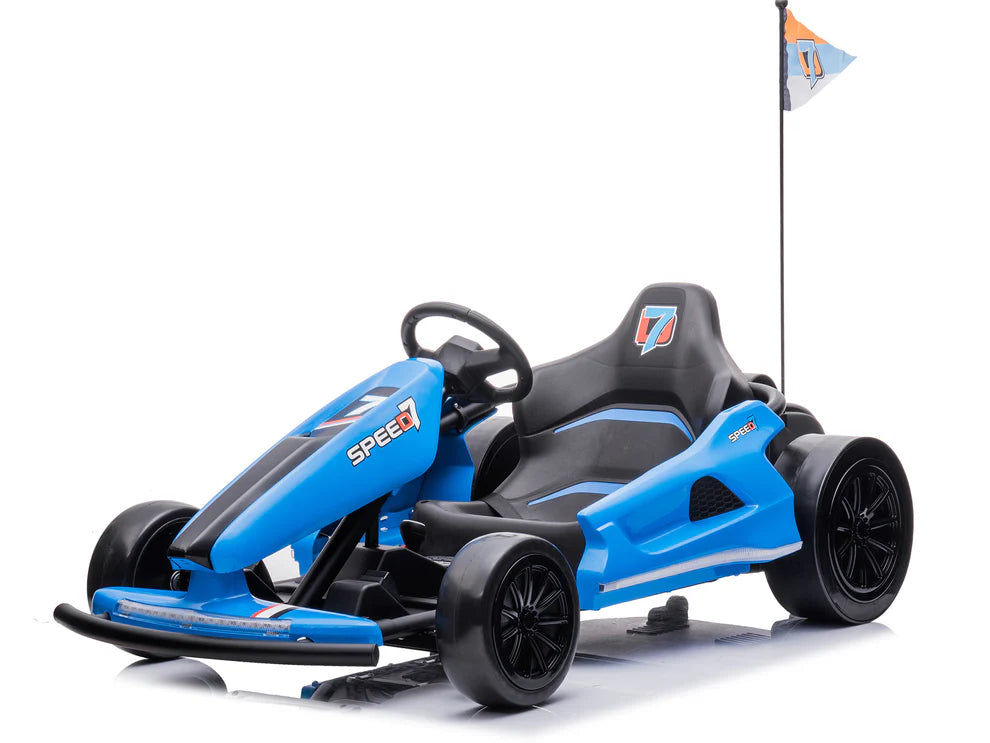 Go-Kart Eléctrico Infantil TREKCAR 24V con Función DRIFT Color Azul – Edición Estándar y Premium
