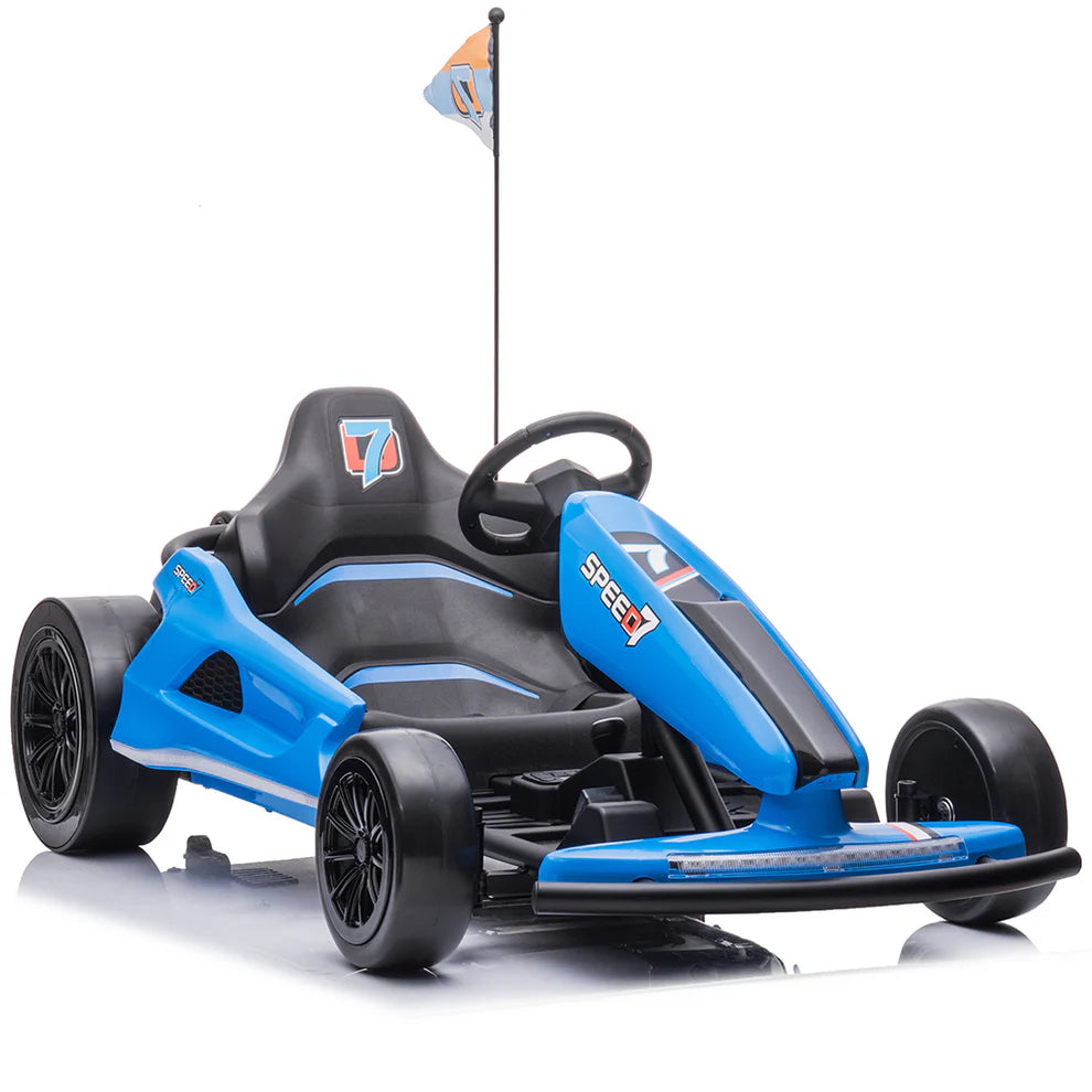 Go-Kart Eléctrico Infantil TREKCAR 24V con Función DRIFT Color Azul – Edición Estándar y Premium