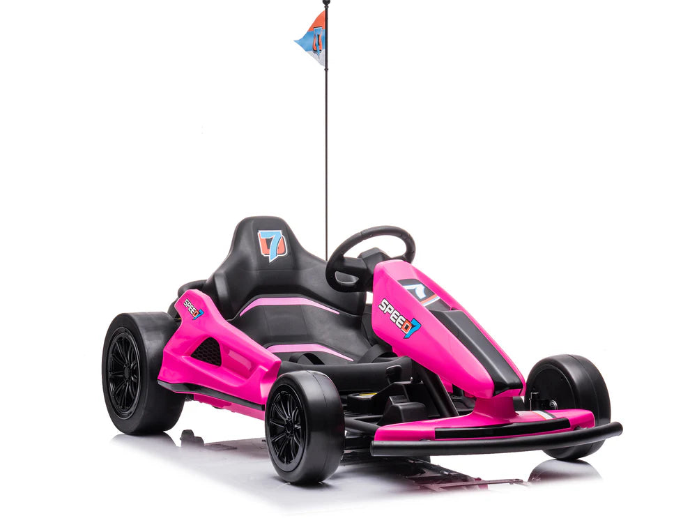 Go-Kart Eléctrico Infantil TREKCAR 24V con Función DRIFT Color Rosa – Edición Estándar y Premium