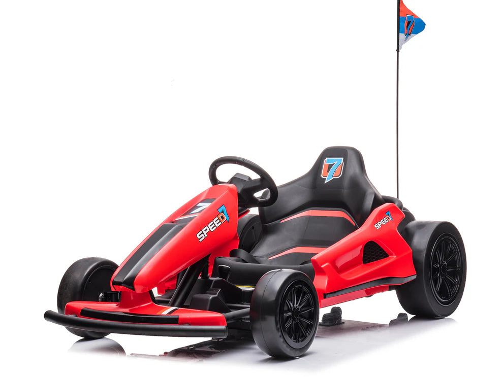Go-Kart Eléctrico Infantil TREKCAR 24V con Función DRIFT Color Rojo – Edición Estándar y Premium
