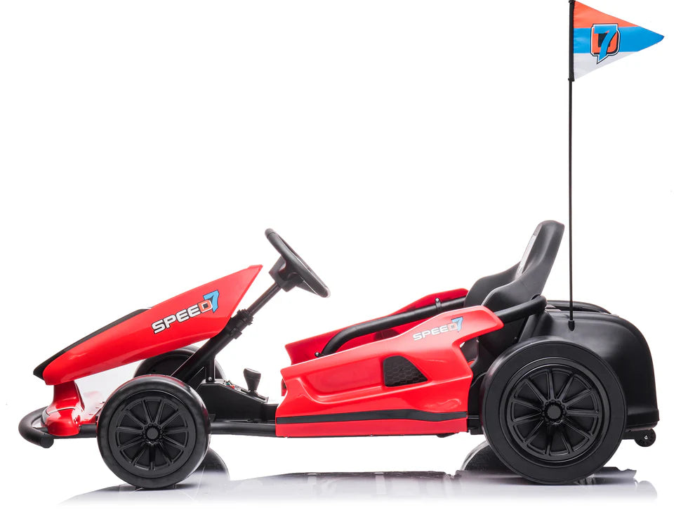 Go-Kart Eléctrico Infantil TREKCAR 24V con Función DRIFT Color Rojo – Edición Estándar y Premium