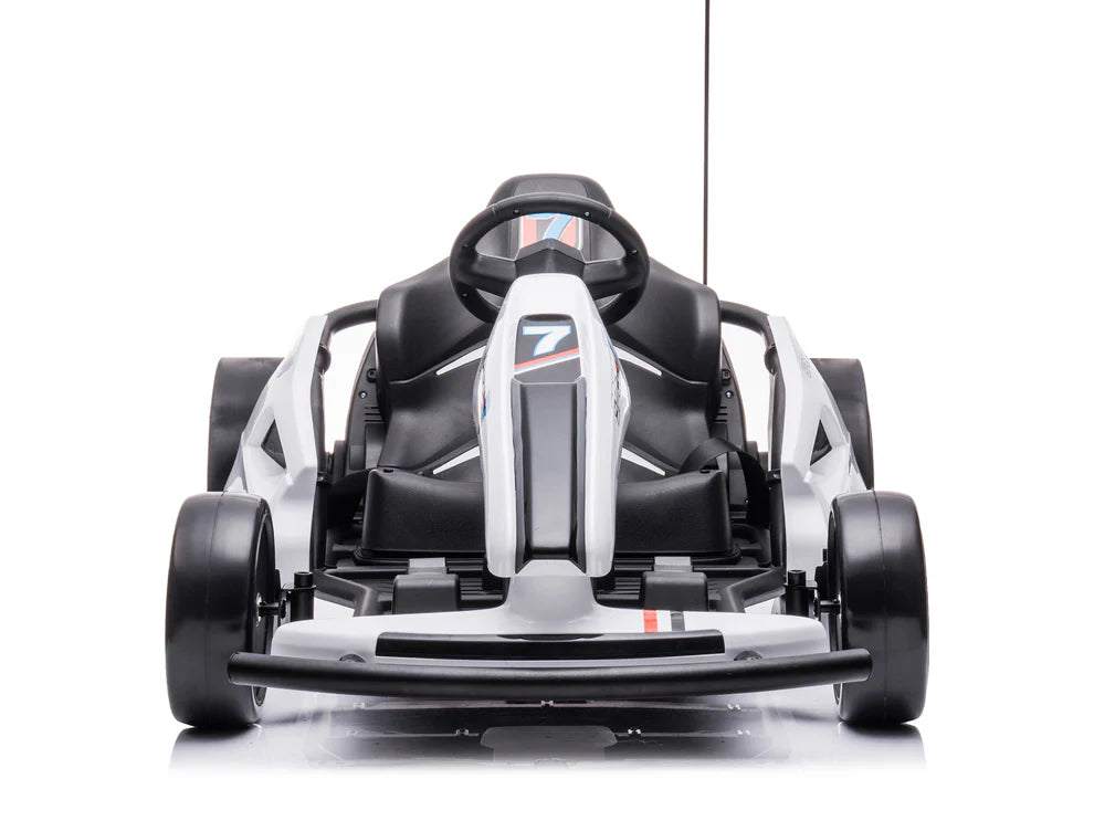 Go-Kart Eléctrico Infantil TREKCAR 24V con Función DRIFT Color Blanco – Edición Estándar y Premium