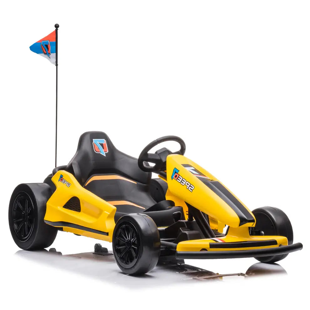 Go-Kart Eléctrico Infantil TREKCAR 24V con Función DRIFT Color Amarillo – Edición Estándar y Premium