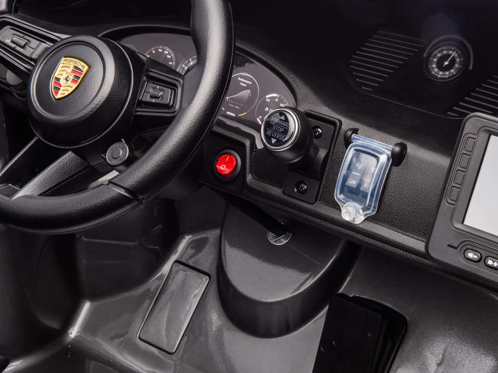 Carro Eléctrico Infantil Porsche 911 GT3 24V de 2 Plazas Gris – Edición Premium, LTD y PRO
