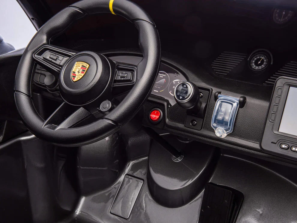 Carro Eléctrico Infantil Porsche 911 GT3 24V de 2 Plazas Gris – Edición Premium, LTD y PRO