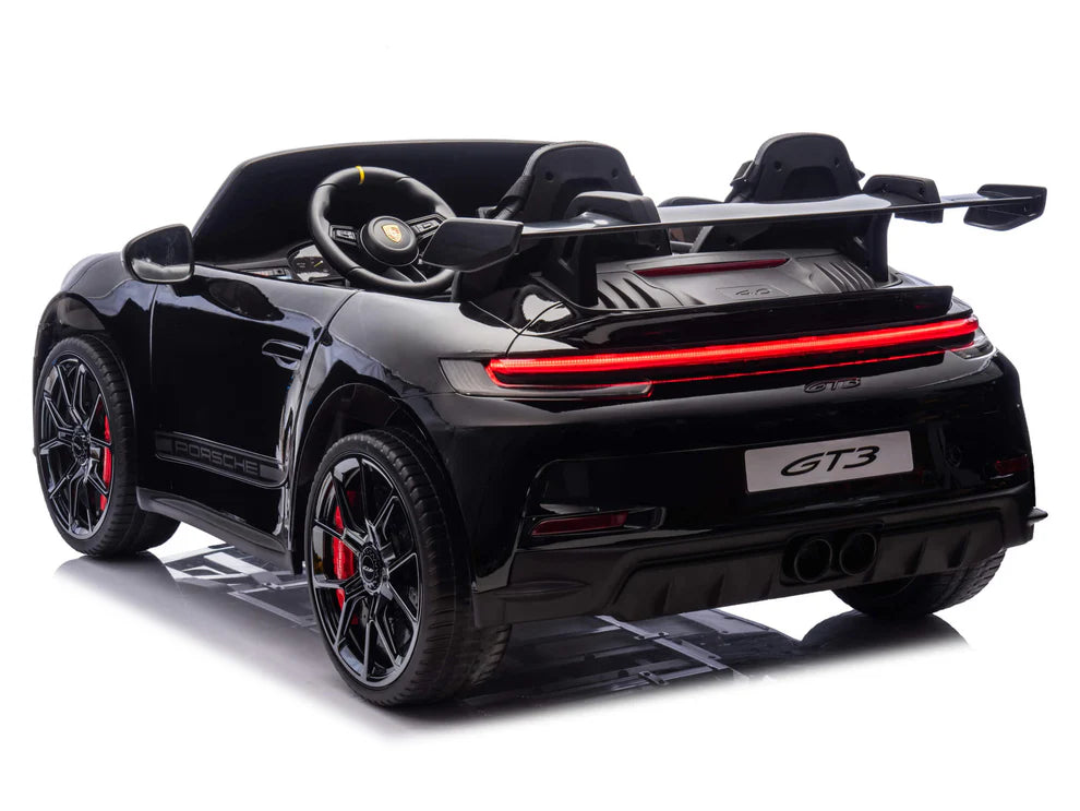 Carro Eléctrico Infantil Porsche 911 GT3 24V de 2 Plazas Negro – Edición Premium, LTD y PRO