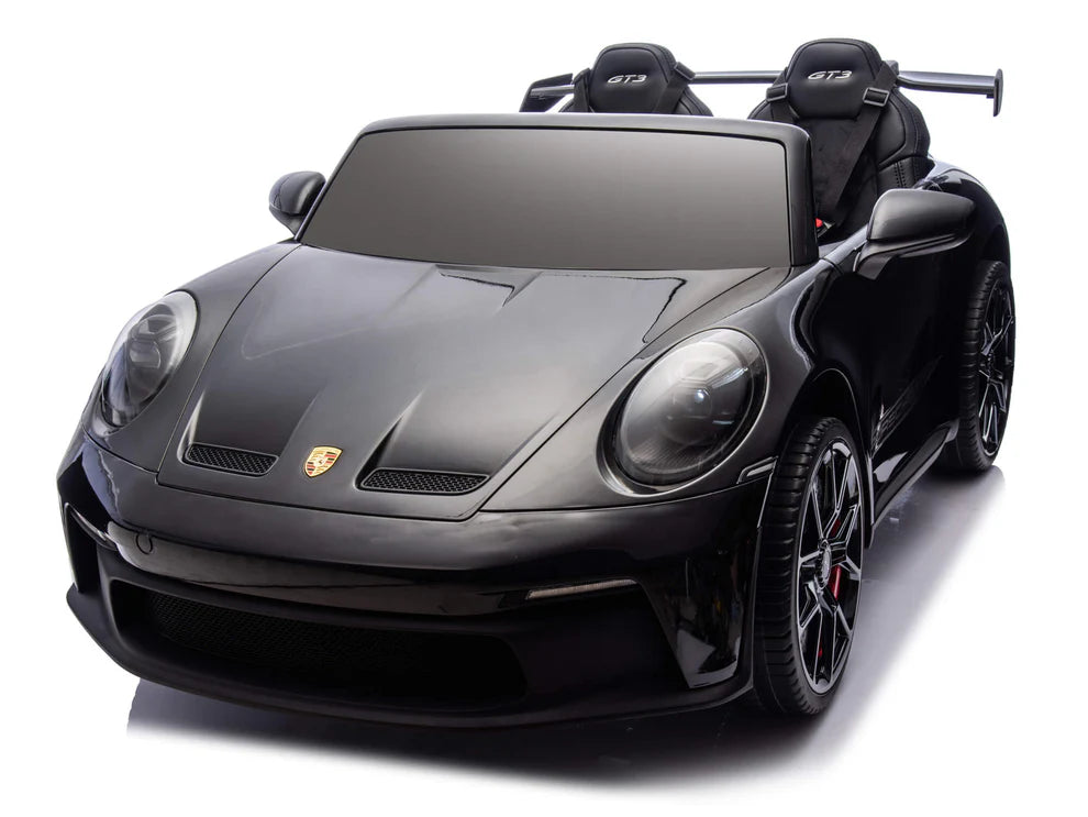 Carro Eléctrico Infantil Porsche 911 GT3 24V de 2 Plazas Negro – Edición Premium, LTD y PRO