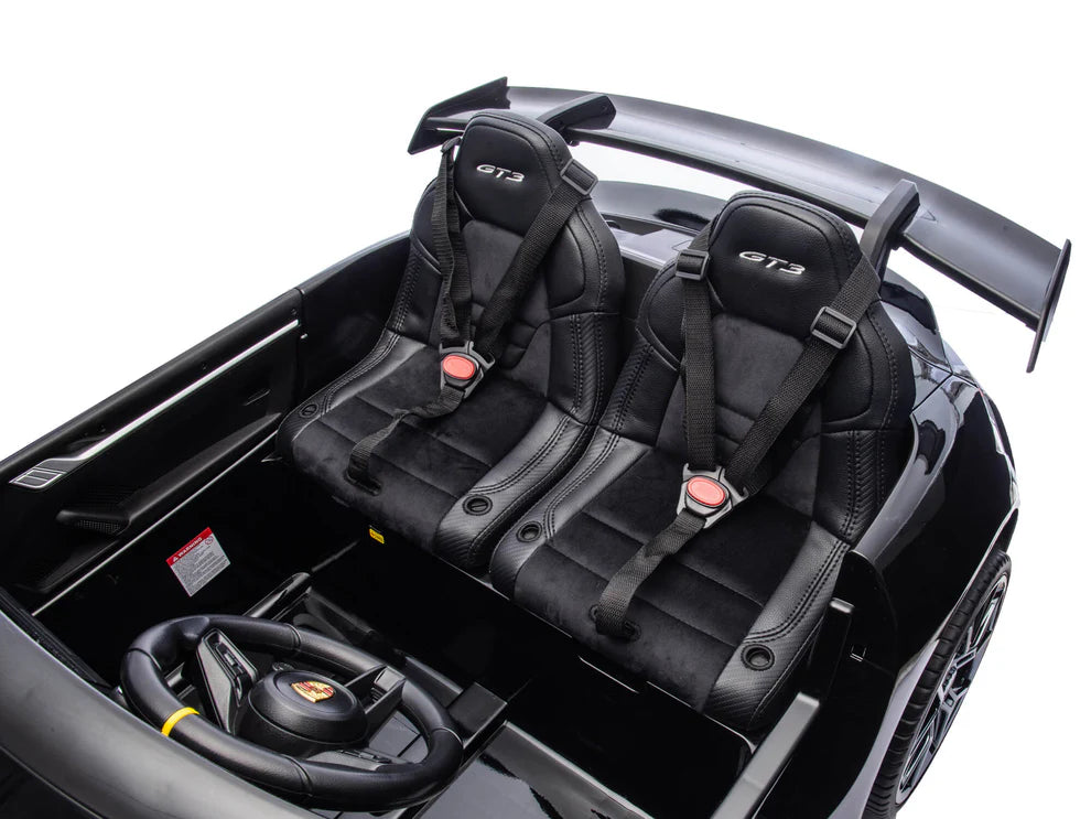 Carro Eléctrico Infantil Porsche 911 GT3 24V de 2 Plazas Negro – Edición Premium, LTD y PRO