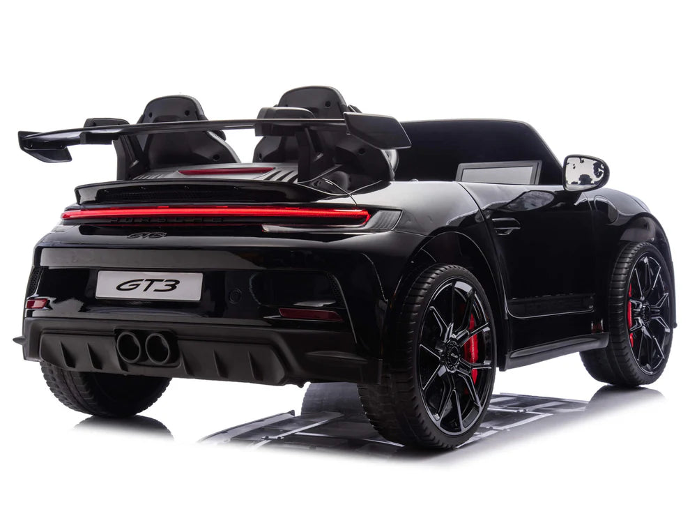 Carro Eléctrico Infantil Porsche 911 GT3 24V de 2 Plazas Negro – Edición Premium, LTD y PRO