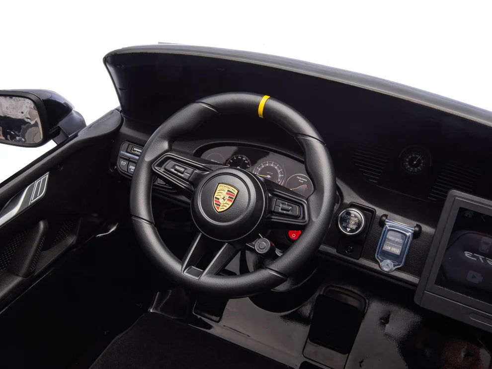 Carro Eléctrico Infantil Porsche 911 GT3 24V de 2 Plazas Negro – Edición Premium, LTD y PRO