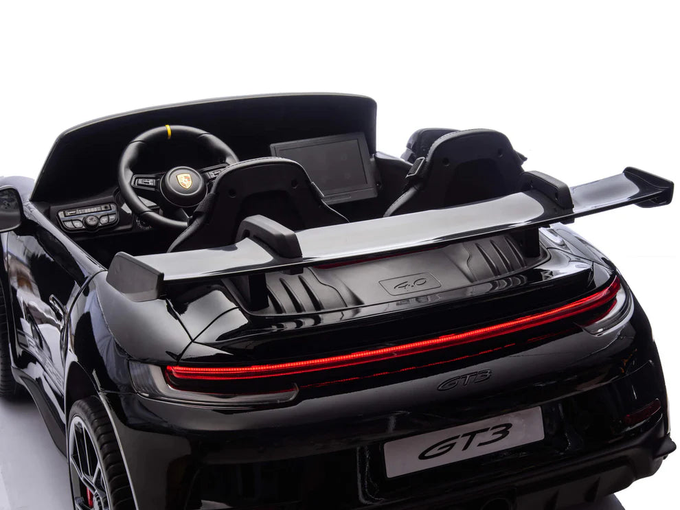 Carro Eléctrico Infantil Porsche 911 GT3 24V de 2 Plazas Negro – Edición Premium, LTD y PRO