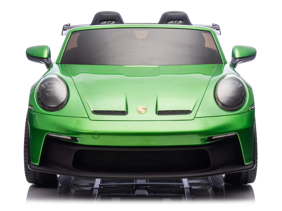 Carro Eléctrico Infantil Porsche 911 GT3 24V de 2 Plazas Verde – Edición Premium, LTD y PRO