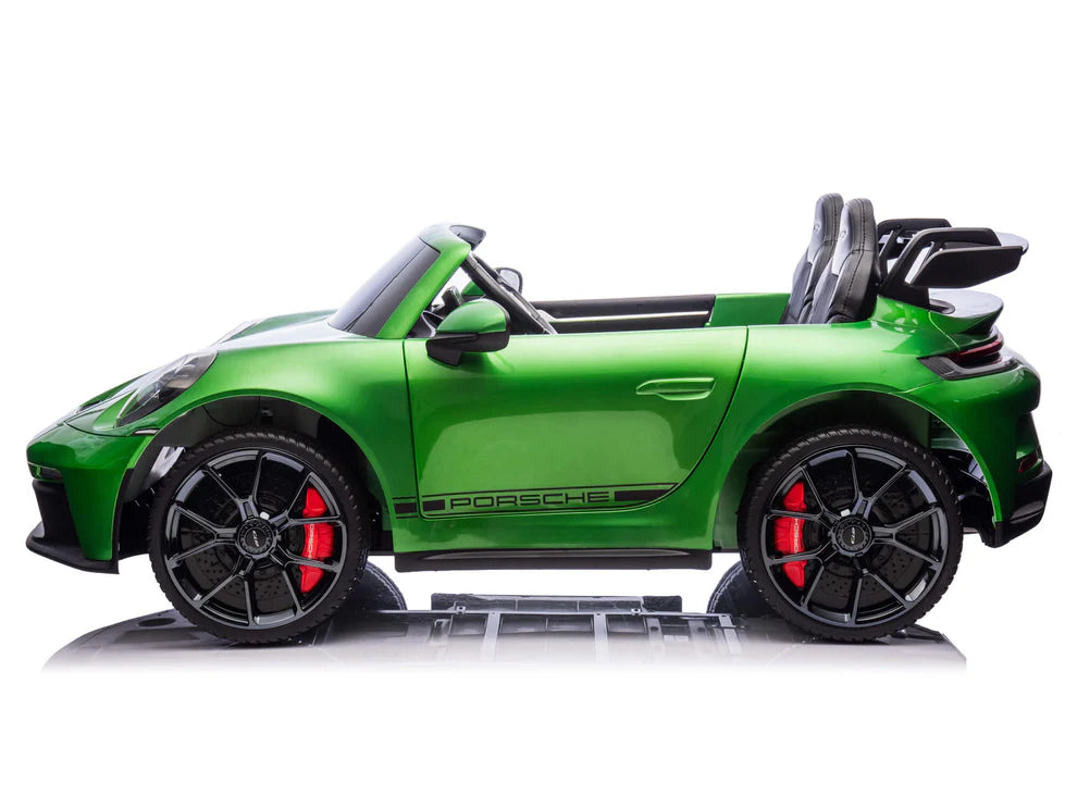Carro Eléctrico Infantil Porsche 911 GT3 24V de 2 Plazas Verde – Edición Premium, LTD y PRO