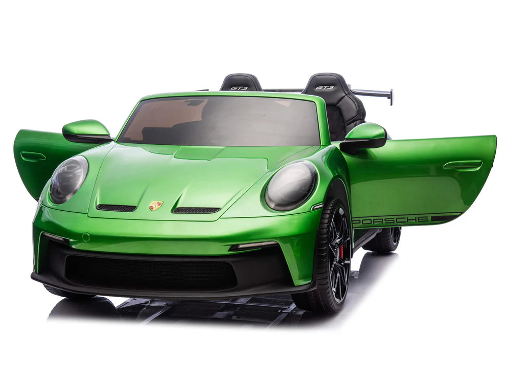 Carro Eléctrico Infantil Porsche 911 GT3 24V de 2 Plazas Verde – Edición Premium, LTD y PRO