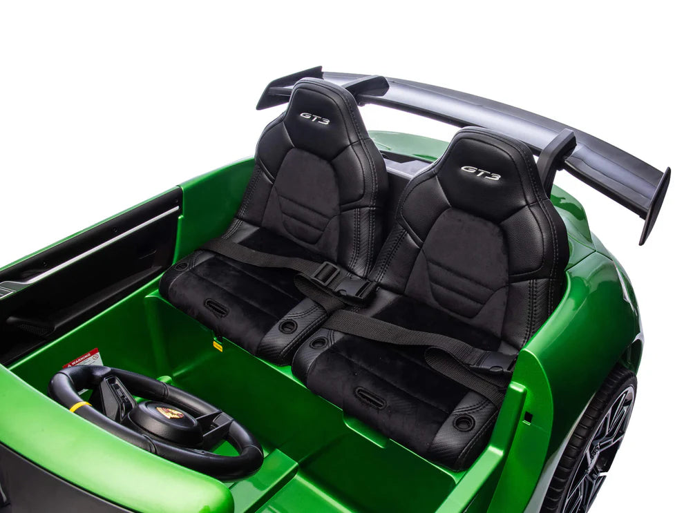Carro Eléctrico Infantil Porsche 911 GT3 24V de 2 Plazas Verde – Edición Premium, LTD y PRO