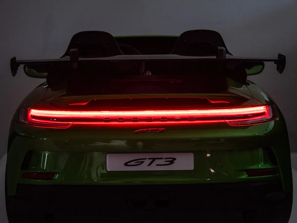 Carro Eléctrico Infantil Porsche 911 GT3 24V de 2 Plazas Verde – Edición Premium, LTD y PRO