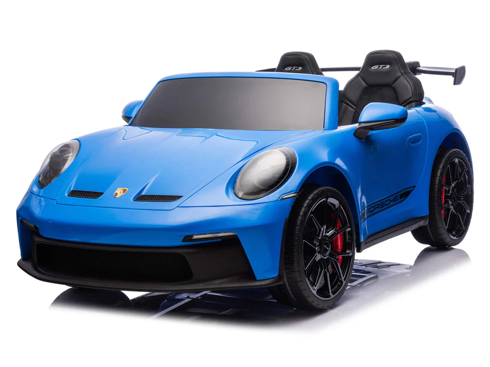 Carro Eléctrico Infantil Porsche 911 GT3 24V de 2 Plazas Azul – Edición Premium, LTD y PRO