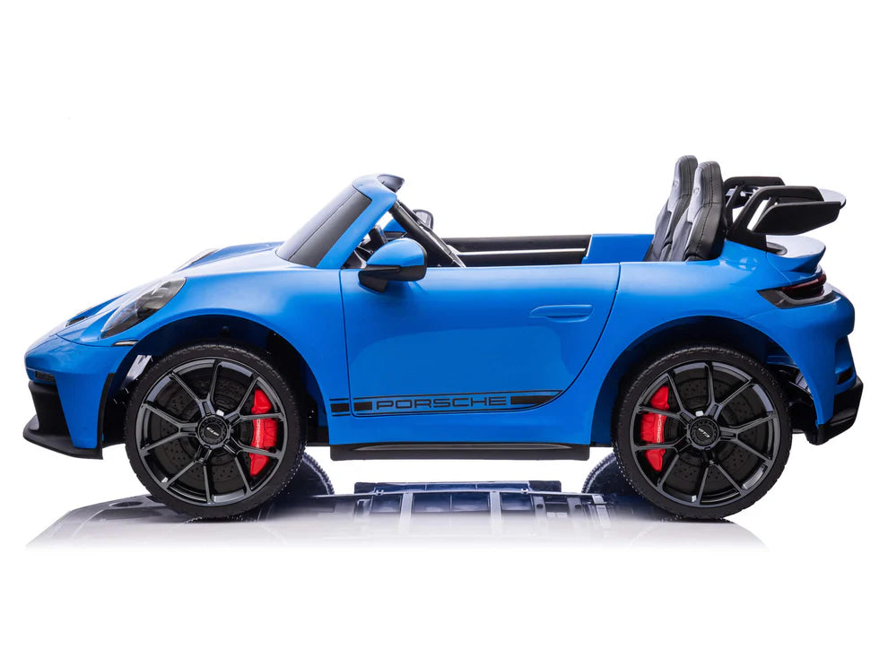 Carro Eléctrico Infantil Porsche 911 GT3 24V de 2 Plazas Azul – Edición Premium, LTD y PRO