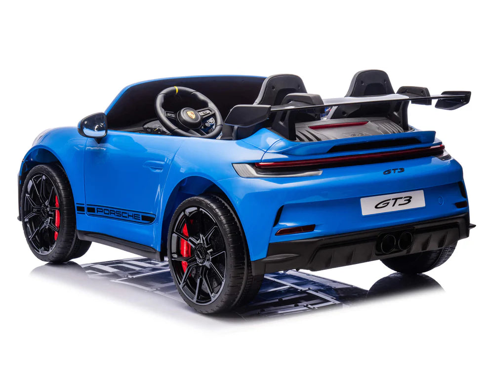 Carro Eléctrico Infantil Porsche 911 GT3 24V de 2 Plazas Azul – Edición Premium, LTD y PRO