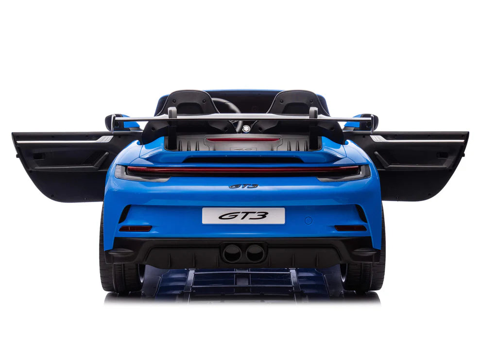 Carro Eléctrico Infantil Porsche 911 GT3 24V de 2 Plazas Azul – Edición Premium, LTD y PRO