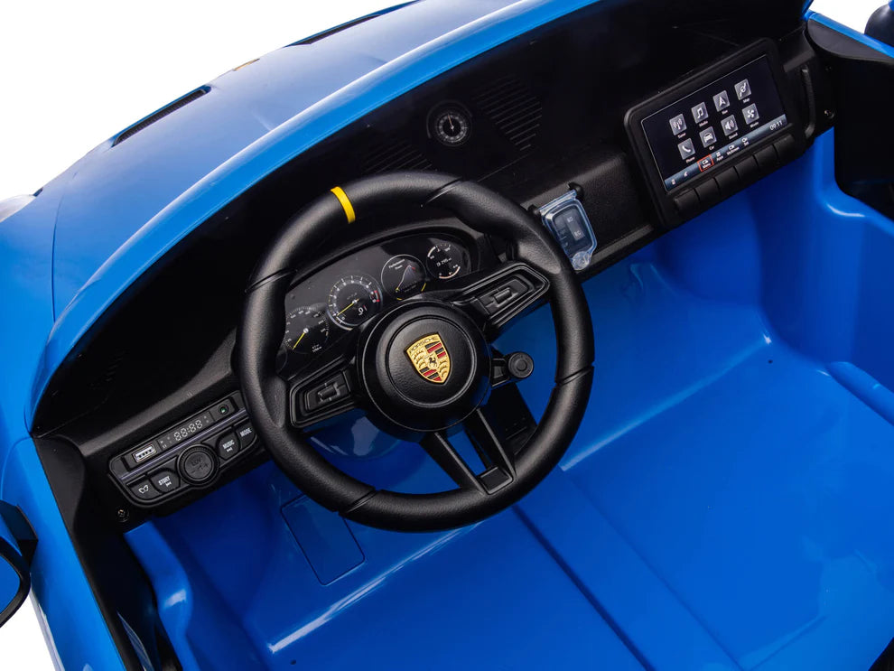 Carro Eléctrico Infantil Porsche 911 GT3 24V de 2 Plazas Azul – Edición Premium, LTD y PRO