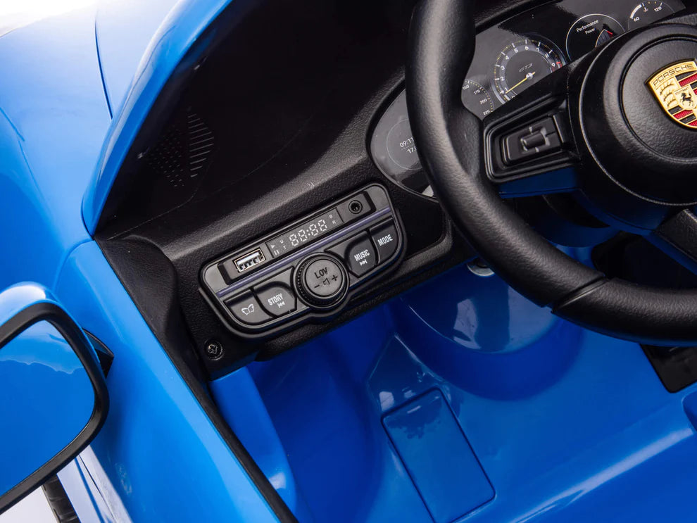 Carro Eléctrico Infantil Porsche 911 GT3 24V de 2 Plazas Azul – Edición Premium, LTD y PRO