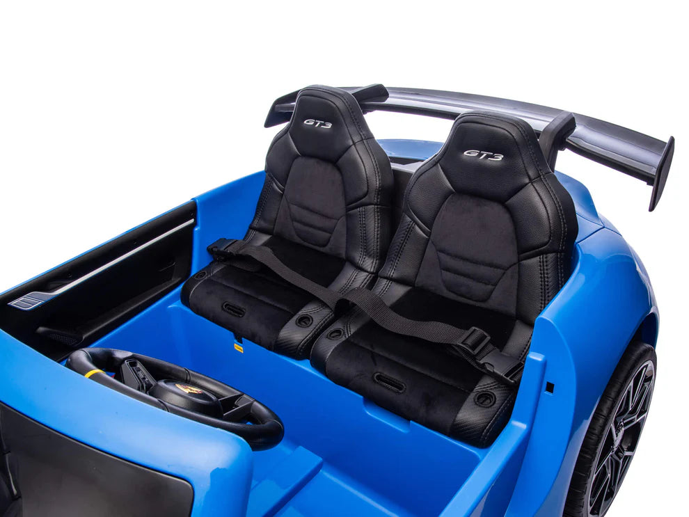 Carro Eléctrico Infantil Porsche 911 GT3 24V de 2 Plazas Azul – Edición Premium, LTD y PRO