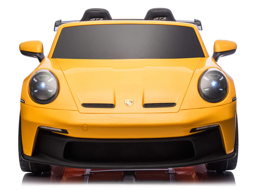 Carro Eléctrico Infantil Porsche 911 GT3 24V de 2 Plazas Amarilo – Edición Premium, LTD y PRO