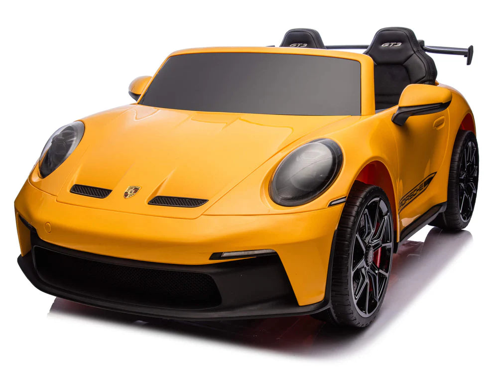 Carro Eléctrico Infantil Porsche 911 GT3 24V de 2 Plazas Amarilo – Edición Premium, LTD y PRO