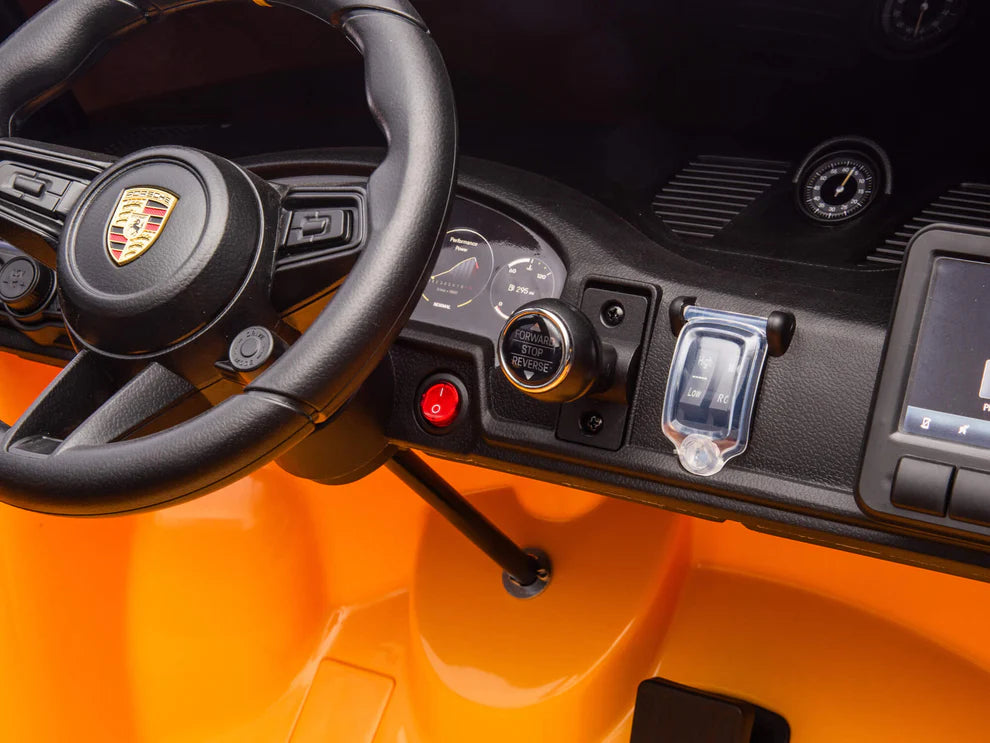 Carro Eléctrico Infantil Porsche 911 GT3 24V de 2 Plazas Amarilo – Edición Premium, LTD y PRO