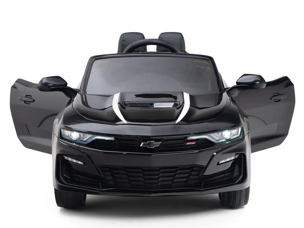 Carro Eléctrico Infantil Chevrolet Camaro 2SS 12V con Control Remoto Negro – Edición Estándar y Premium