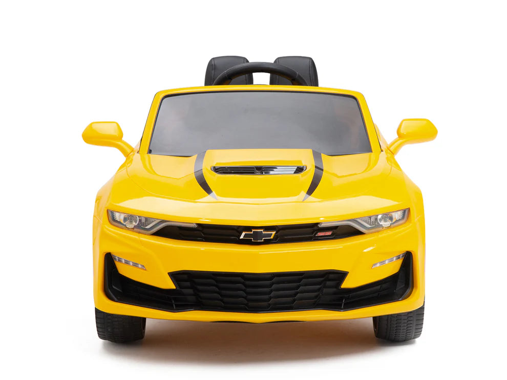 Carro Eléctrico Infantil Chevrolet Camaro 2SS 12V con Control Remoto Amarillo – Edición Estándar y Premium