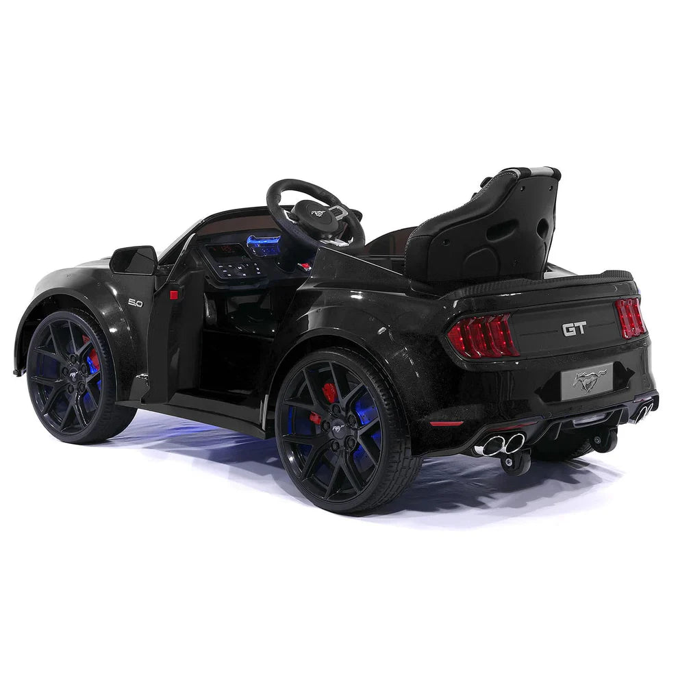 Carro Eléctrico Infantil Ford Mustang GT Custom Edition 24V con Control Remoto Negro – Edición de Premium