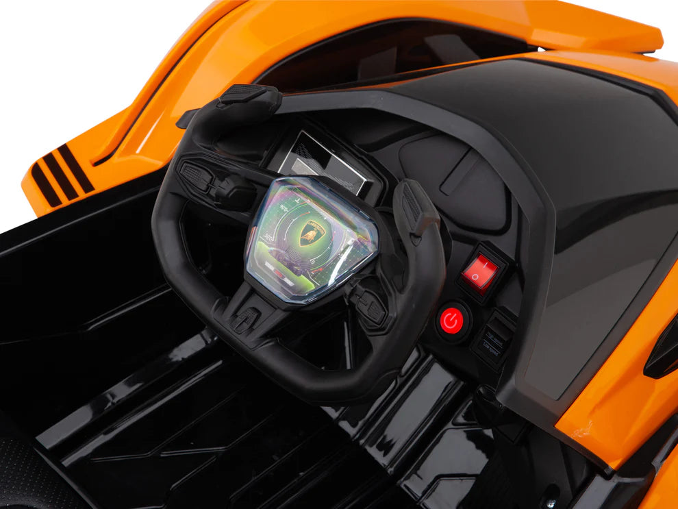 Carro Eléctrico Infantil Lamborghini V12 Vision GT 12V con Control Remoto Naranja – Edición Estándar y Premium
