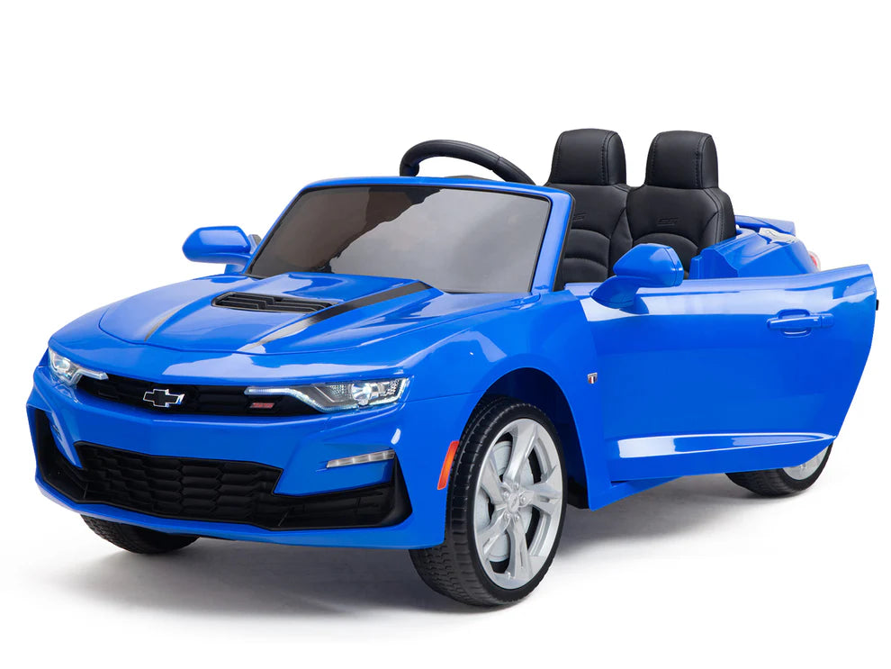 Carro Eléctrico Infantil Chevrolet Camaro 2SS 12V con Control Remoto Azul – Edición Estándar y Premium