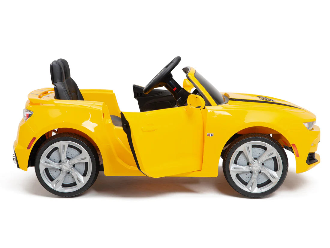 Carro Eléctrico Infantil Chevrolet Camaro 2SS 12V con Control Remoto Amarillo – Edición Estándar y Premium