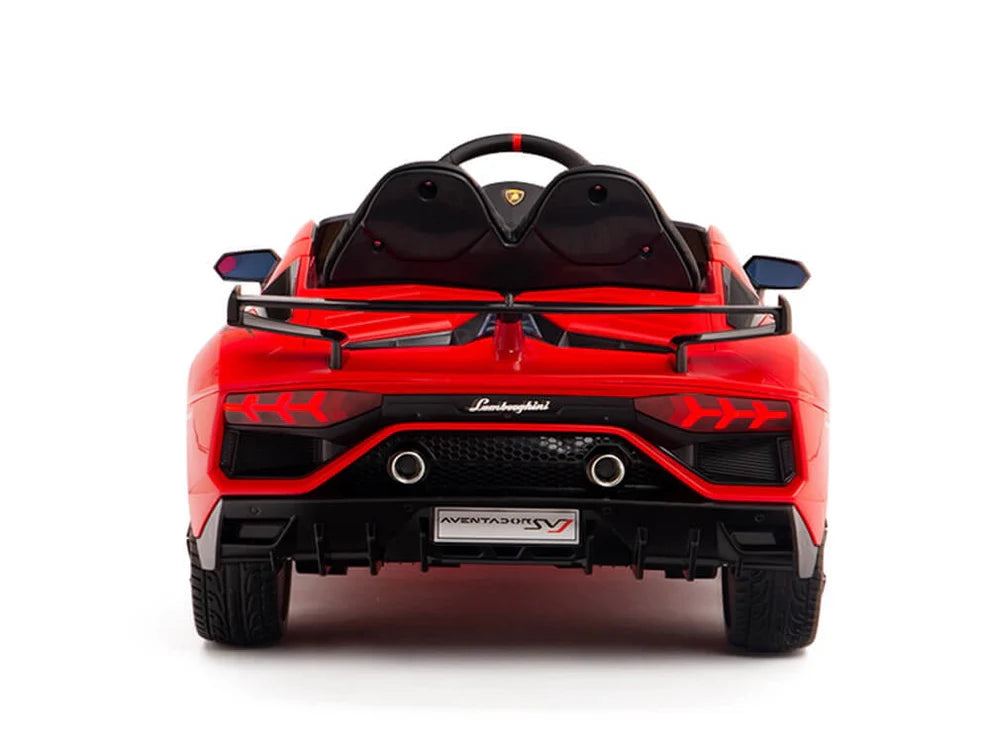 Carro Eléctrico Infantil Lamborghini Aventador SVJ 12V con Control Remoto Rojo – Edición Estándar y Premium
