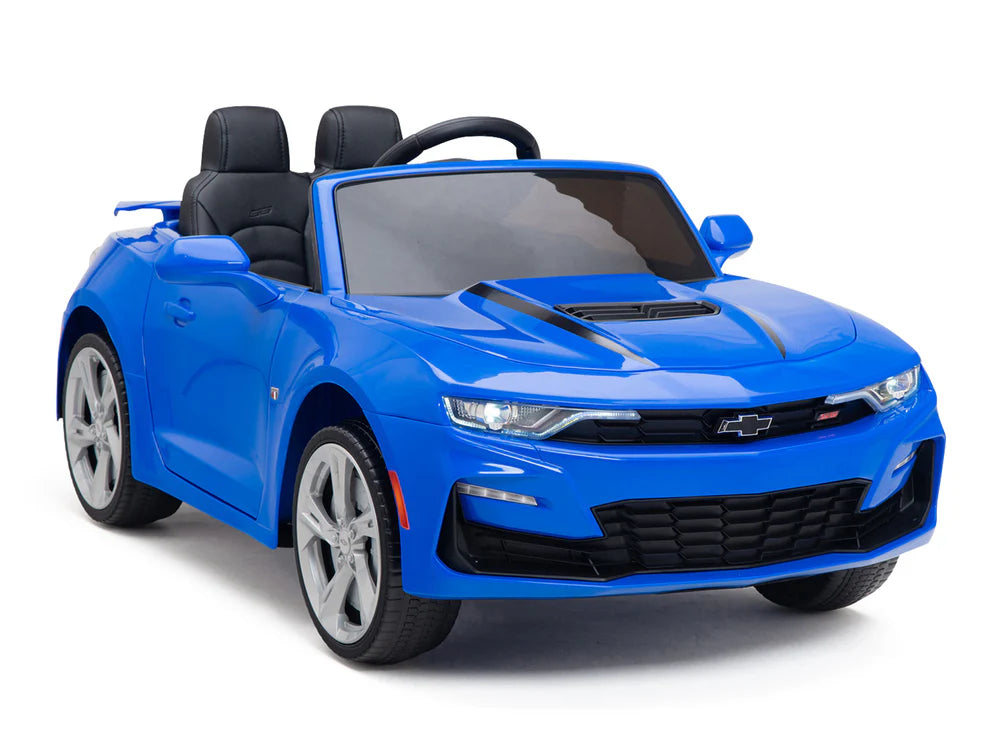 Carro Eléctrico Infantil Chevrolet Camaro 2SS 12V con Control Remoto Azul – Edición Estándar y Premium