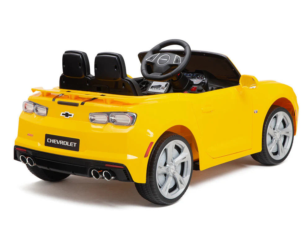Carro Eléctrico Infantil Chevrolet Camaro 2SS 12V con Control Remoto Amarillo – Edición Estándar y Premium