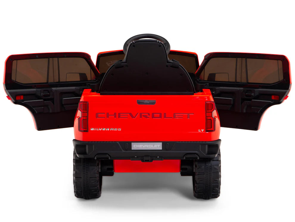 Camioneta Eléctrica Infantil Chevrolet Silverado Trail Boss 12V con Control Remoto Rojo – Edición Estándar y Premium