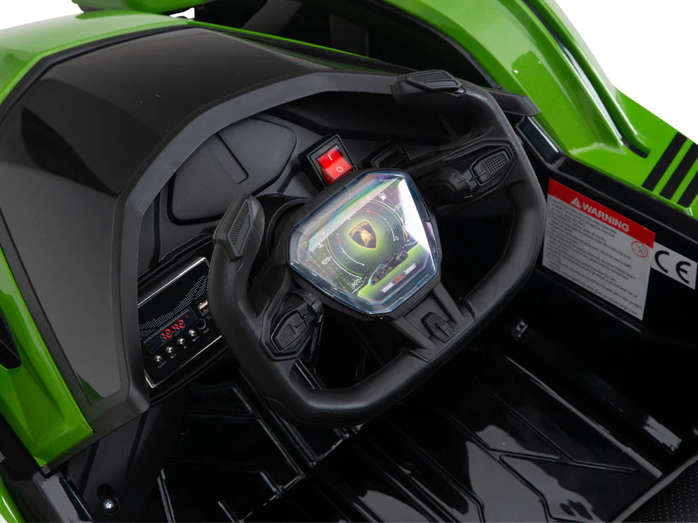 Carro Eléctrico Infantil Lamborghini V12 Vision GT 12V con Control Remoto Verde – Edición Estándar y Premium