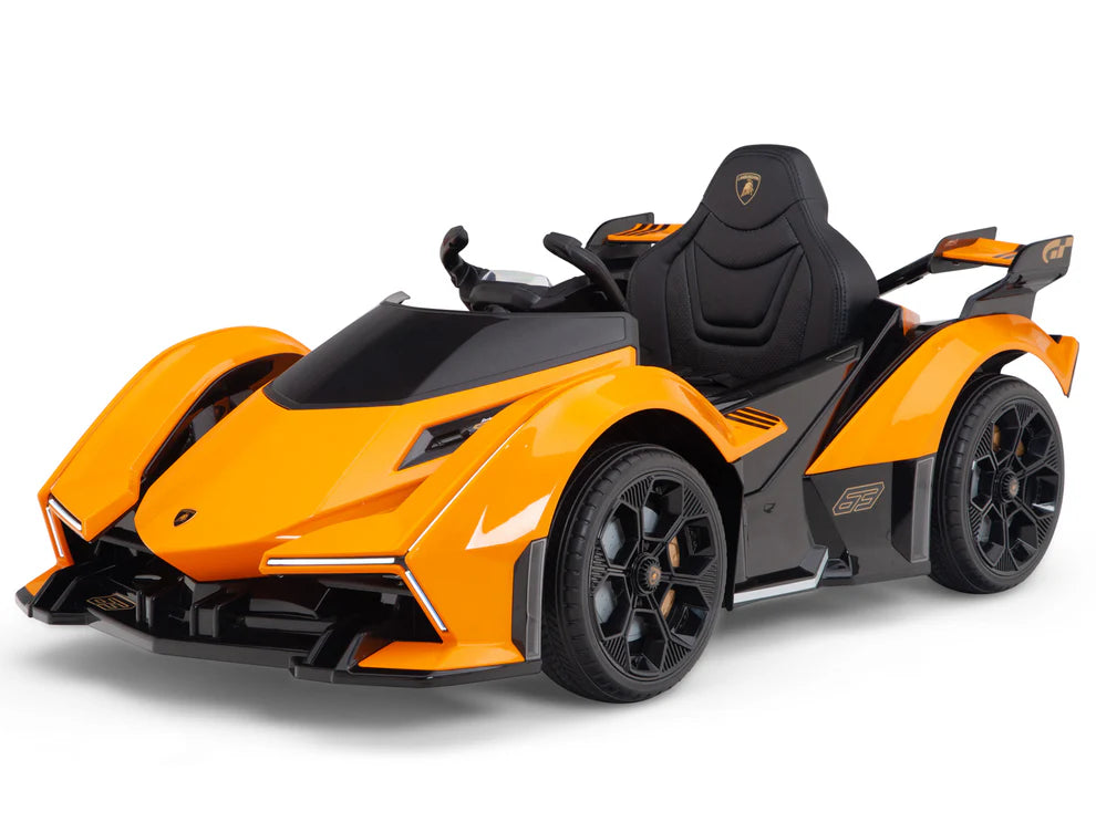 Carro Eléctrico Infantil Lamborghini V12 Vision GT 12V con Control Remoto Naranja – Edición Estándar y Premium