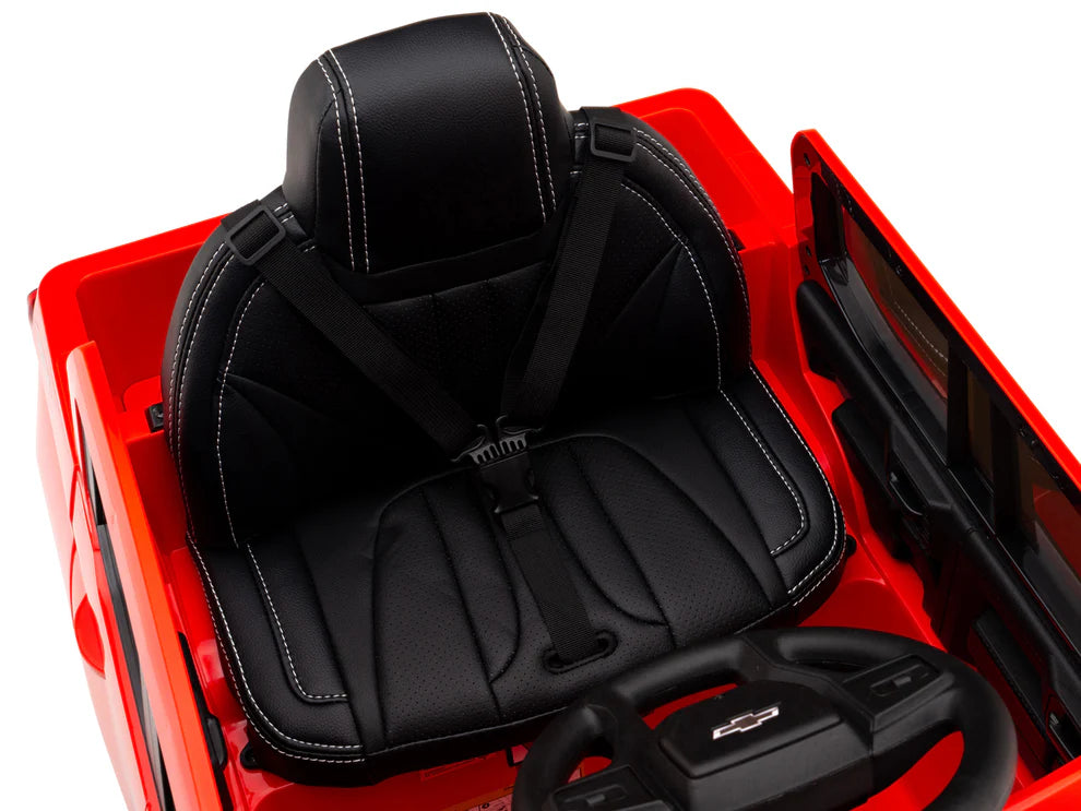 Camioneta Eléctrica Infantil Chevrolet Silverado Trail Boss 12V con Control Remoto Rojo – Edición Estándar y Premium