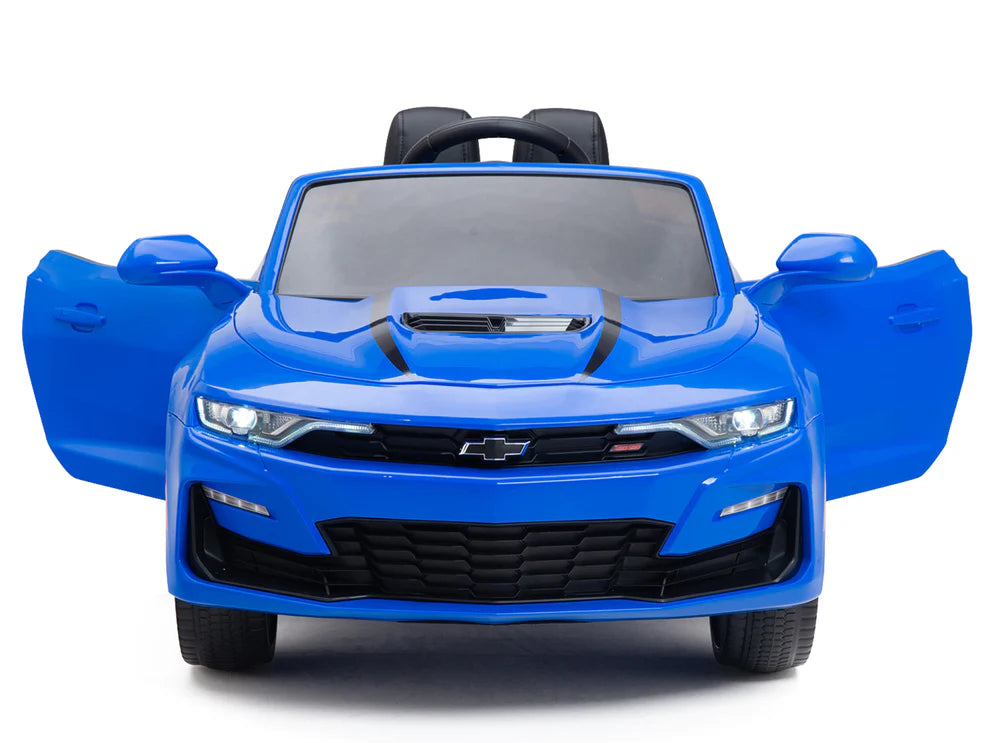 Carro Eléctrico Infantil Chevrolet Camaro 2SS 12V con Control Remoto Azul – Edición Estándar y Premium