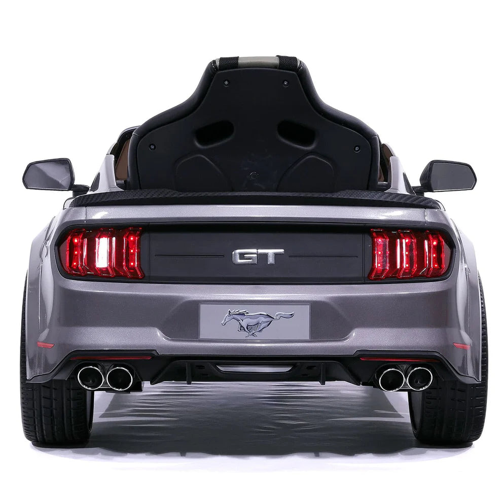 Carro Eléctrico Infantil Ford Mustang GT Custom Edition 24V con Control Remoto Gris– Edición de Premium